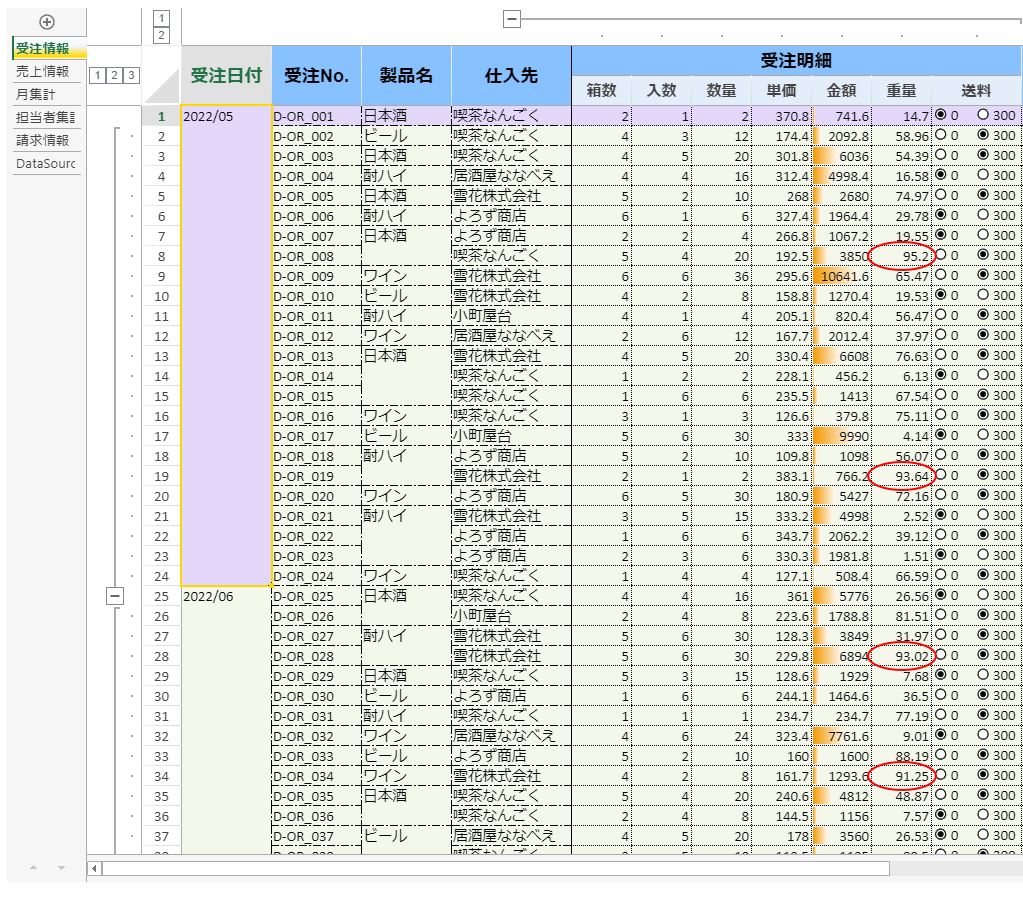 SpreadJS 販売管理